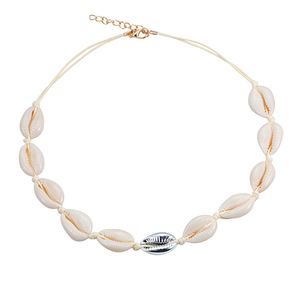 Handmade Summer Beach <strong>Shell</strong> Necklace <strong>Choker</strong>, Women Seashell Necklace With Bohemian Rope - Product Image 4