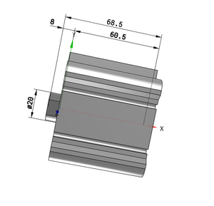 Cylindre compact série CDQ2B (double effet, type à tige unique) - Product Image 1