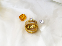 Ensemble de bagues de mariage pour couple en or plaqué 18 carats de luxe, entièrement pavé de diamants CZ, pour homme et femme, fiançailles, promesse, mariage