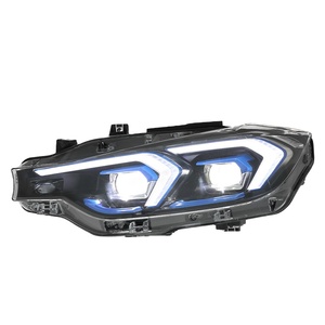 Luz diurna LED azul con marco de lente para BMW Serie 3 F30 (2013-2018), conjunto delantero de dirección con efecto de flujo, 6000K, color azul, nuevo. - Product Image 3
