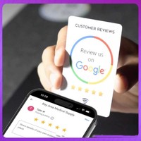 Stand Akrilik NFC213 Chip Google Review, Ketuk Ponsel Anda, Pindai Kode QR, Tanda Ulasan Pelanggan untuk Salon & Retail