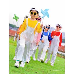 Cute Overalls Set For Kindergarten Performances Dance Sports Meets Elementary School Cheerleading Costumes Size 100-170 - Product Image 3