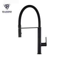 Keran Air Panas dan Dingin Modern Warna Hitam Matte dengan Corong Silikon untuk Wastafel Dapur