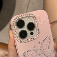 Étui de luxe dégradé couleur papillon pour iPhone 18 Pro Max, coque souple en TPU avec strass pour iPhone 17 16 13 11 12 14 15 Pro Max