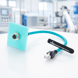 M12 A-Code <span class=keywords><strong>8</strong></span>-<span class=keywords><strong>Pin</strong></span> Buchse auf RJ45 Stecker CAT6A SFTP Abgeschirmtes Panelmontage-Schottwandkabel für GigE Vision Industrielles Ethernet 1Gbps - Product Image 1