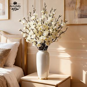 กิ่งดอกพลัมประดิษฐ์สีขาวสวยงาม 11 ชิ้น ของ Avteldy, ของตกแต่งดอกไม้สำหรับงานเทศกาล, ดอกไม้ปลอมเหมือนจริงพร้อมก้านยาว - Product Image 2