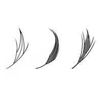 Meecil Nouvelle Arrivée Premade Volume Fans Soft Fluffy Comic Spire Lash Premade Fans Feathered Dark Matte Lash Extensions