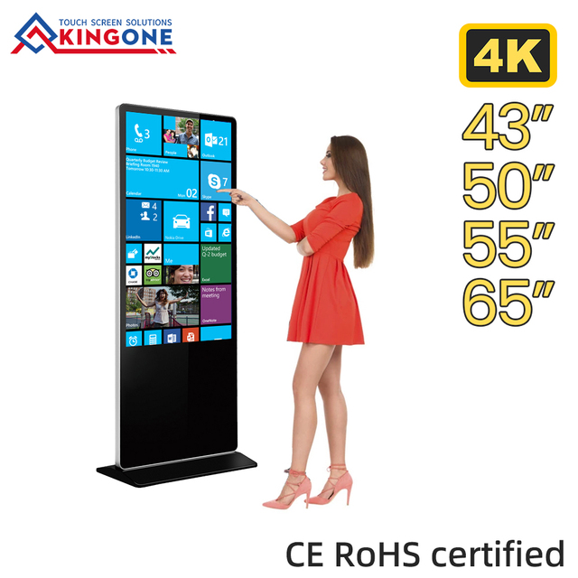 Freestanding 43 55 Inch Interactive LCD Digital Signage Display Floor Standing Touch Screen Menu Board for Restaurant Promotion
