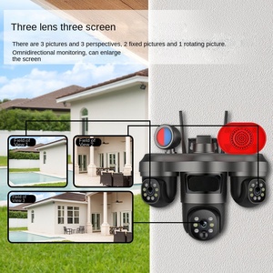 Drahtlose 4G HD Nachtsicht-Solar kamera mit drei Objektiven Smart Home Outdoor WiFi Ball Maschinen monitor Außen kamera Wifi Wireless - Product Image 2