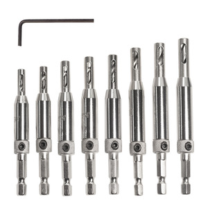 Jeu de forets pour charnières en acier inoxydable, 8 pièces, pour charnières de portes et fenêtres, installation facile - Product Image 1