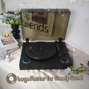 Tr113 thấp moq tùy chỉnh OEM ODM 33 45 78 vòng/phút cổ điển Hi-Fi Stereo lớn Platter bàn xoay Vinyl Máy nghe nhạc với xây dựng trong loa - Product Image 4