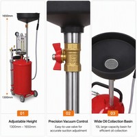 Extracteur d'huile professionnel 80L à commande pneumatique certifié CE avec sondes d'aspiration pour l'entretien d'atelier