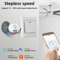 Pengontrol Kipas Angin Plafon WiFi Tuya Pintar, Kontrol Kecepatan Jarak Jauh, Pengatur Waktu Suara, Modul Sakelar Kipas Pintar