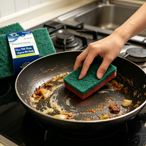Paquete de 3 Estropajos de Nylon Cuadrados Ecológicos de Color Verde Intenso para Limpieza de Cocina, con Superficie Rugosa y Alta Absorción de Agua, 0.8 cm de Grosor - Product Image 3