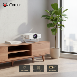 Mini-projecteur <span class=keywords><strong>Home</strong></span> Cinéma JUNUO J500 1080P 4K Android 14 500 Lumens avec double Wi-Fi, haut-parleurs intégrés et design portable – Prix réduit - Product Image 4