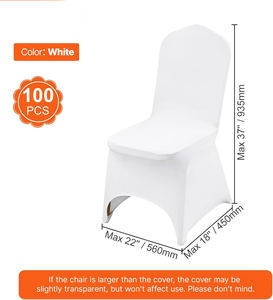 50 housses de chaise extensibles lavables universelles pour fêtes et banquets, blanches, en spandex, pour chaises pliantes de mariage - Product Image 5