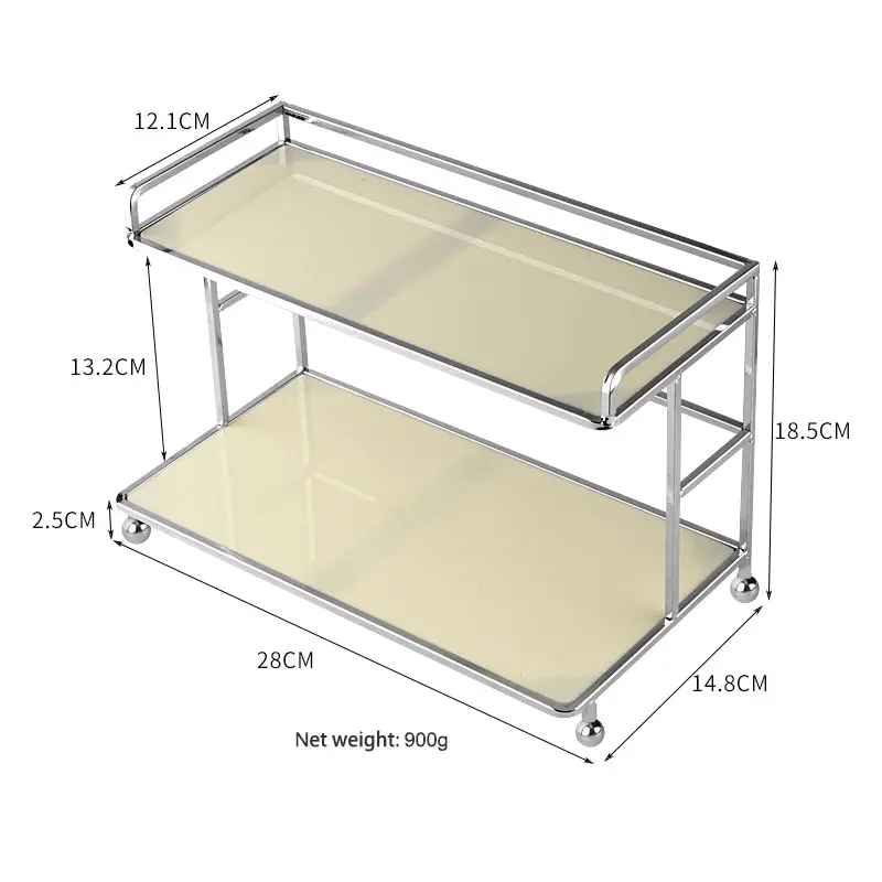 Organisateur de cosmétiques à Double étage en acrylique abricot de haute qualité, étagère de rangement d'angle de salle de bain pour commode