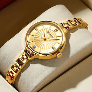Montre à quartz en acier inoxydable pour femme 9097, simple, luxueuse, tendance, étanche, montre habillée - Product Image 2