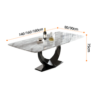 Foshan prix d'usine Table à manger ensemble de dessus en marbre pour 4 6 8 sièges Tables à manger de luxe complètes et chaises Design moderne
