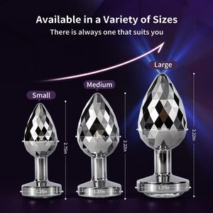 3 uds Base de diamante de cristal juguetes sexuales para adultos Kit de entrenador Anal Bead Butt Plug juego de principiantes para Mujeres Hombres masaje de próstata - Product Image 6