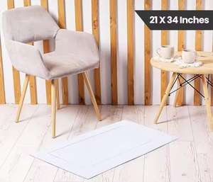 Tapis <span class=keywords><strong>de</strong></span> <span class=keywords><strong>bain</strong></span> moderne en coton blanc à séchage rapide pour les pieds, ambiance estivale avec revêtement <span class=keywords><strong>antidérapant</strong></span>, technique <span class=keywords><strong>de</strong></span> coupe-poils pour la maison et l'hôtel, utilisation dans la <span class=keywords><strong>salle</strong></span> <span class=keywords><strong>de</strong></span> <span class=keywords><strong>bain</strong></span> - Product Image 6