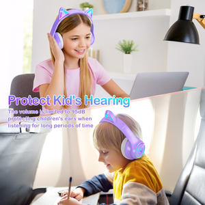 ESON Casque sans fil dynamique supra-auriculaire à oreilles <span class=keywords><strong>de</strong></span> <span class=keywords><strong>chat</strong></span> pour enfants, avec contrôle du volume réglable et design pliable – Meilleures ventes - Product Image 6