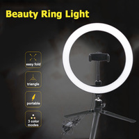 MASSA Professional Anneau lumineux LED en plastique de 10 pouces, température de couleur réglable, alimentation USB, trépied, studio, cosmétique, selfie