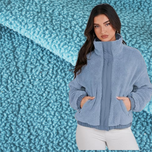 100% Polyester Sherpa Softy Thermal Fleece <strong>Coat</strong> Winter Anti-Static Jacket Knit Fabric Soft Cozy 300gsm Heavyheight for Girls - Product Image 2