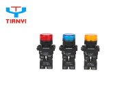 Interruptor de Botón Pulsador LAY5-EV Serie IP65 10A 1NO con Bombilla LED de Neón Integrada, 130V 220~240V 50~60HZ con Luz