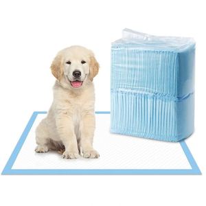 Tapis d'entraînement pour chiots jetable bleu, vente en gros en vrac, support OEM, anti-fuite, respirant, haute performance, pour animaux de compagnie, fourni directement par l'usine - Product Image 1