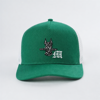 Casquette de baseball trucker 5 panneaux Oxford personnalisée en gros avec motif à pois et étiquettes logo brodées de haute qualité