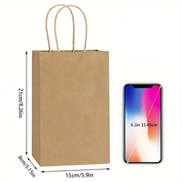 Sac en papier personnalisé avec poignée, logo personnalisé, kraft, qualité alimentaire, recyclé, robuste, emballage à emporter