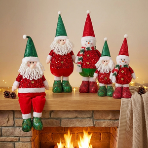 Santa Claus Plush Ornament Nordic <b>Christmas</b> <b>Elf</b> with Hat for Holiday Home <b>Decor</b> - Product Image 2
