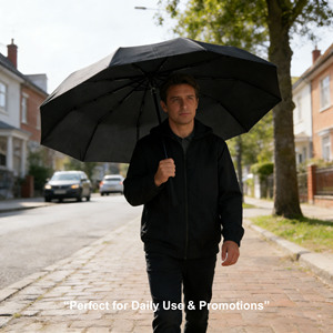 Sombrilla de 10 Varillas con 70% de Protección UV, Parasol Publicitario Manual Ampliado para Negocios, Fabricante Directo de Stock para Adultos - Product Image 4