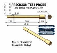 Sonde ultra-fine en acier inoxydable pour semi-conducteurs, pointe de précision pour usinage CNC sur mesure de haute précision
