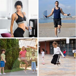 เชือกกระโดดดิจิตอลปรับระดับได้ พร้อมลูกปืน สำหรับออกกำลังกายแบบแอโรบิก ครอสฟิต ใช้ได้ทั้งในร่มและกลางแจ้ง - Product Image 6