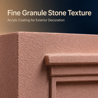 Peinture liquide acrylique anti-humidité à texture granulaire pour façades extérieures, rénovation des murs d'hôtels, d'appartements et de villas