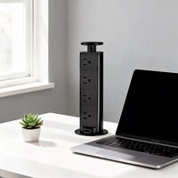 Prise de bureau escamotable à 4 prises, norme américaine 110V-250V 16A, 3 broches, avec levage manuel dissimulé