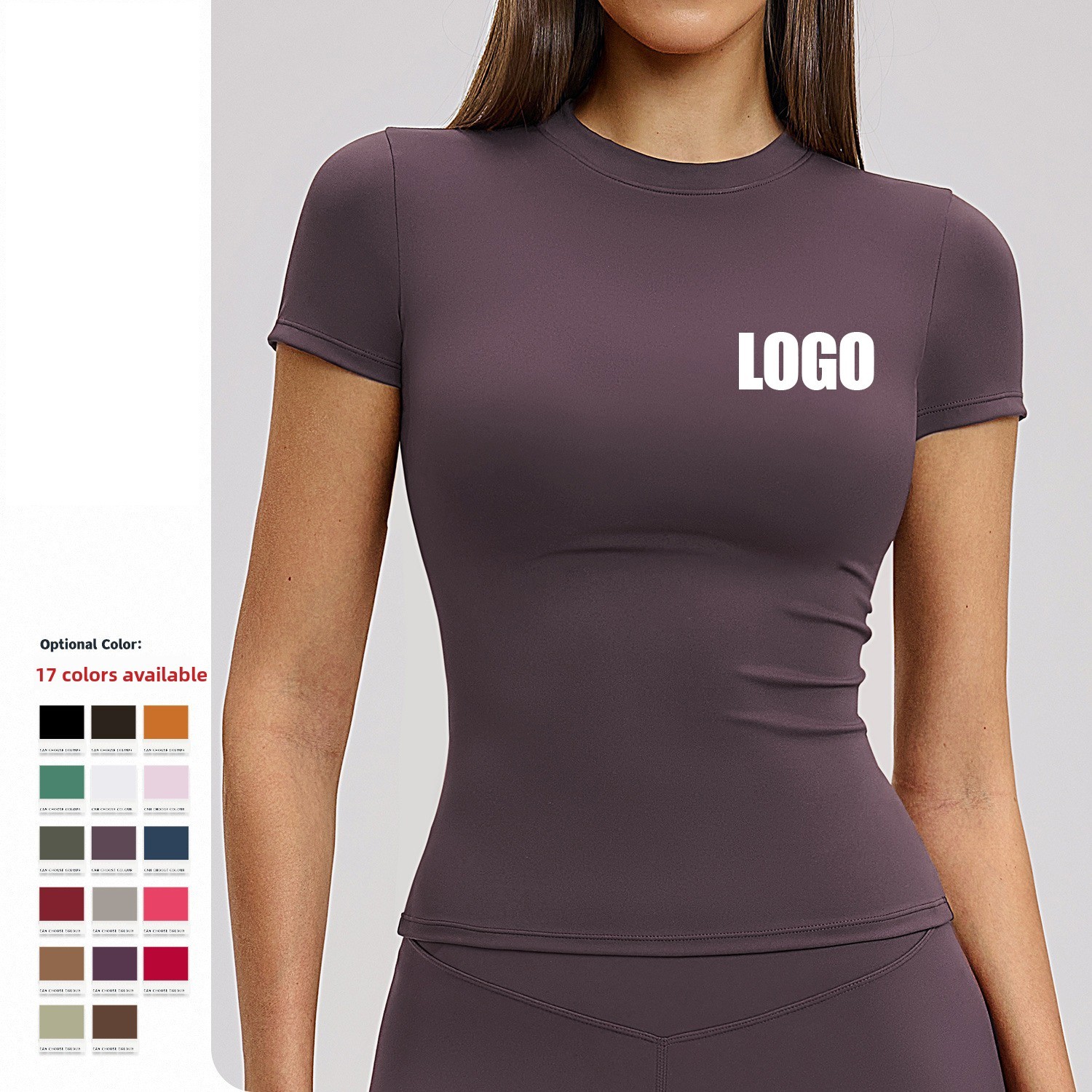 High Quality Sexy Women's Quick-dry Yoga T Shirt Custom logo Spandex Nylon Tight-fitting Outdoor Use Sports Breathable Yoga Top
