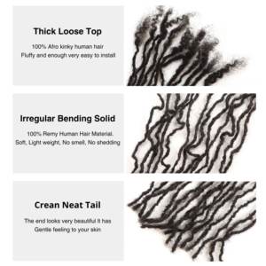 Orientfashion Extensions de cheveux humains vierges 100% alignés dans le sens des cuticules, Microlocs Interlocks 0,2 cm - Product Image 3
