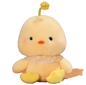 2024 sıcak satış popüler tasarımlar karikatür sarı civciv peluş oyuncaklar dolması hayvan yastık özelleştirilmiş tavuk oyuncak doğum günü hediyesi