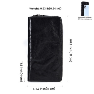 Dujiang <b>Men's</b> Genuine Leather Clutch Bag Multi-Card Slot Anti-Theft <b>Wallet</b> Everyday Use - Product Image 4