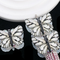 Perles à trou droit à motifs floral et papillon, dégradé multicolore, pour la création de bijoux, stylos DIY, sangles de téléphone, porte-clés et accessoires de chaînes de sac