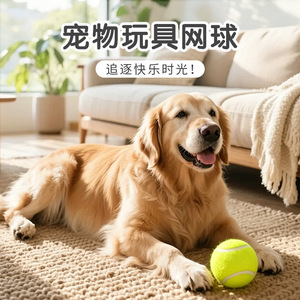 Pet Tennis Ball For Dogs Rubber Training Toy Durable Chew Play Ball For Small Medium <b>Large</b> Breeds Solid Color Felt Material - Product Image 1