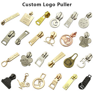 Matte Silver Plating Logotipo personalizado Marca Vestuário Metal Zipper Puller para Slider - Product Image 6