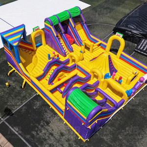 Parc de jeux gonflable commercial, grand château multi-activités avec deux toboggans, parc d'attractions extérieur, parcours d'obstacles gonflable - Product Image 6
