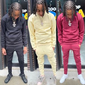 Phổ Biến Mới Tracksuit Dập Nổi Biểu Tượng Người Đàn Ông Jogger 2 Mảnh Bộ Chàng Trai Quần Áo Bộ - Product Image 2