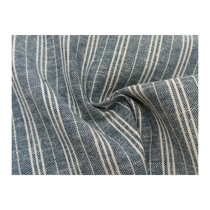 MIZUDA OUTLETS Woven Spun Dyed Plain Fabric Cotton Linen Stripe Custom Pattern Garment Fabric
