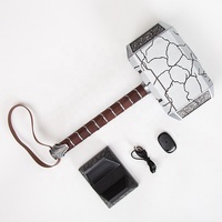 Marteau de Thor Argenté avec Lumière LED, Jouet de Collection, Présentoir, Cadeau, Vente en Gros