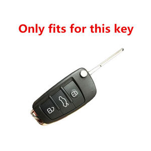 ABS Carbon Fiber Silicone Car Key Cover Protector Case for Audi <b>A3</b> A4 A5 C5 C6 8L 8P B6 B7 B8 C6 RS3 Q3 Q7 TT 8L 8V S3 Keychain - Product Image 5